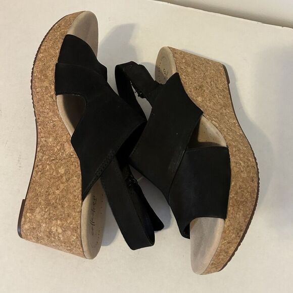 Clarks Collection Shoes Womens Size 11 Wedge Sandals Cork Heel Ultimate Comfort - Picture 6 of 12